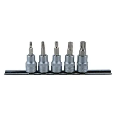 3/8" Bit socket set spline (XZN), 5 pcs, M4-M10 