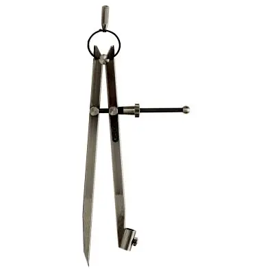 Precision spring pointed dividers with p encil holder 