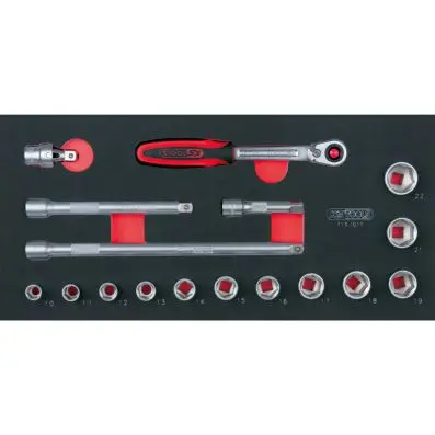 SCS 3/8" Bit socket set, 17 pcs, 1/3 sys tem insert 