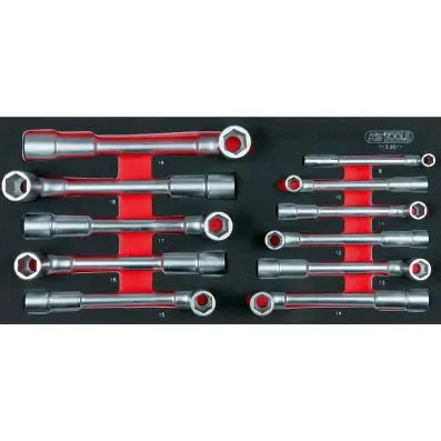 SCS Pipe head wrench set, 11 pcs, 1/3 sy stem insert 