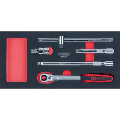 SCS CHROMEplus 1/2" Socket set, 5 pcs, 1 /3 system insert 
