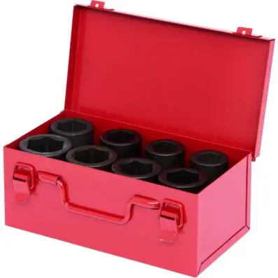 1" Hexagon impact socket set, long, 8 pc s 