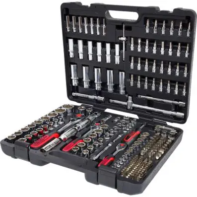 Pipenøkkelsett 1/4" + 3/8" + 1/2" CHROME 195 pcs Ks Tools 