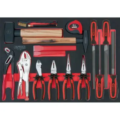 SCS Pliers, hammer and file set, 17 pcs, 1/1 system insert 