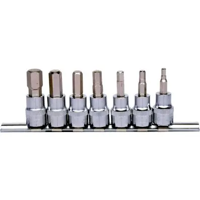 3/8" CHROMEplus Bit socket set hexagon, 7 pcs 4-12mm 