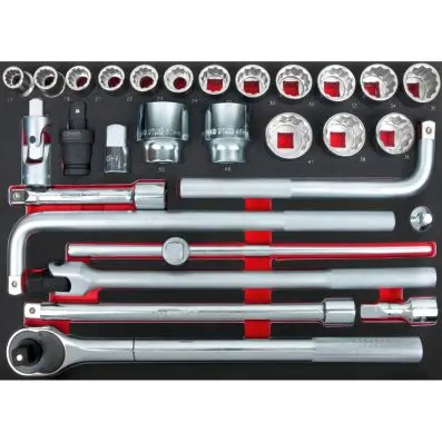 3/4" SCS Socket set, 29 pcs 1/1 system i nset 
