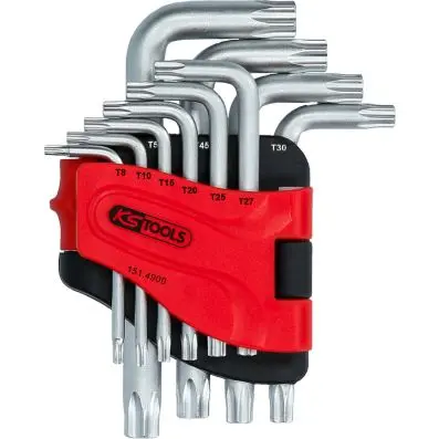 Torx angle key wrench set, short, 10 pcs 