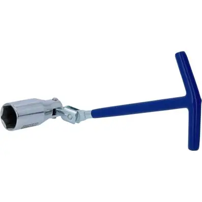T-handle spark plug spanner with joint, 21mm 