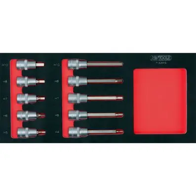 SCS 1/2'' Bit socket set, 10 pcs, 1/3 sy stem insert 