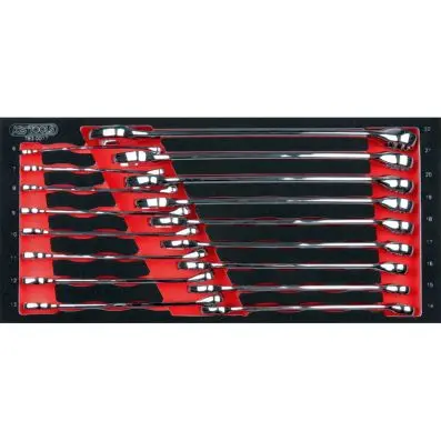 SCS CHROMEplus Combination spanner set, 17 pcs, 1/3 system insert 