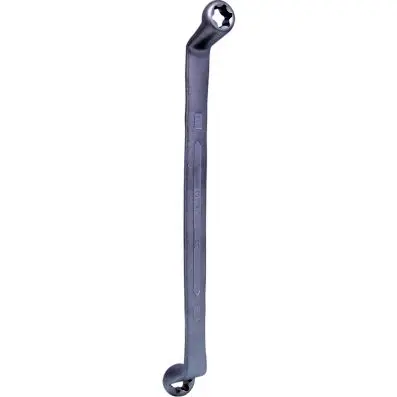 Double ring spanner for Torx E profile, offset, E14xE18 
