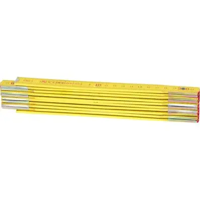 Wooden folding rule, yellow, 2m 