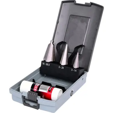 HSS Cone cutter set, in plastic case 4 p cs 