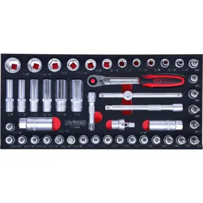 SCS Socket set, 3/8", 46 pcs, 1/3 system insert 