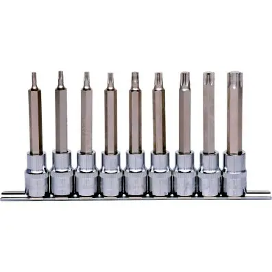 1/2" CHROMEplus Bit socket set Torx, lon g, 9 pcs T20-T60 