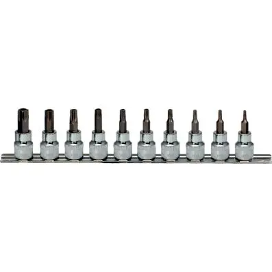 3/8" CHROMEplus Bit socket Torx tamperpr oof, 10 pcsTB10-TB55 