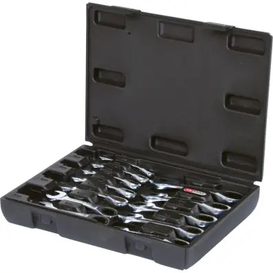 GEARplus combination ratcheting spanner set, stubby, 12 pcs 