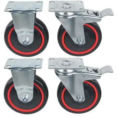 RACINGline set of swivel castors and fix ed castors, incl. screws 