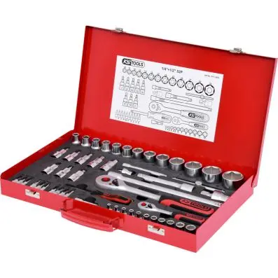 1/4"+1/2" Socket set, 52 pcs 