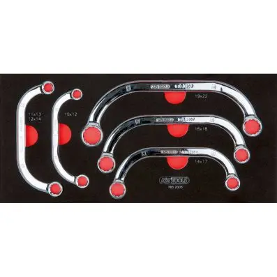 SCS CHROMEplus halfmoon spanner set, 5 p cs, 1/3 system insert 