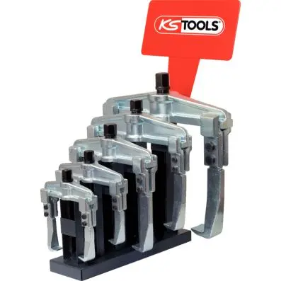 Universal 2 arm puller set with display stand, 5 pcs 
