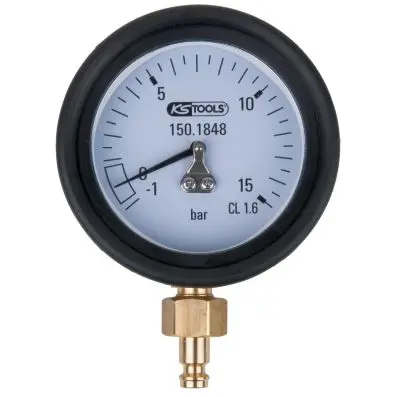 Manometer 1.0-15.0 bar incl. connection nipple and safety cover 