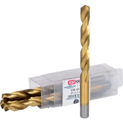 HSS TIN twist drill, pack of 5, 12mm 