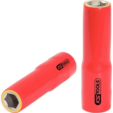 1/2" socket with protective insulation, long, 19mm 