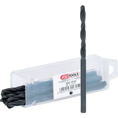 HSS-R twist drill, pack of 10, 3,0mm 
