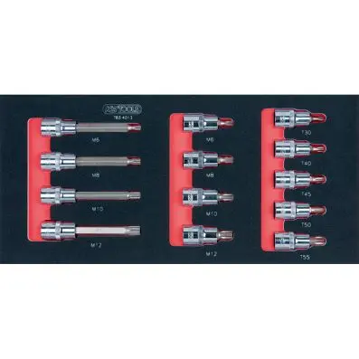 SCS CHROMEplus Bit socket set Torx and X ZN, 1/2", 13 pcs, 1/3 system insert 