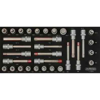 SCS 1/2'' Bit socket set, 32 pcs, 1/3 sy stem insert 