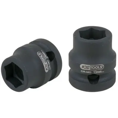 1/2" hexagon impact socket, extra short, 13.0 mm 