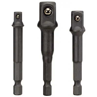 Socket adaptor set, 3 pcs, 1/4" 