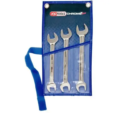 CHROMEplus Double open ended spanner set , 3 pcs 