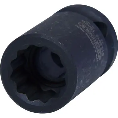 1/2" 12 point impact socket, short, 15mm 
