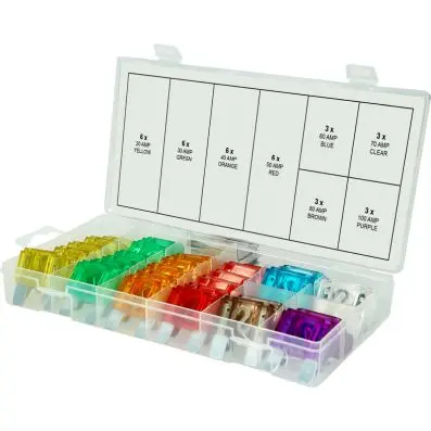 Assortment of car fuses,20-100A, 36 pcs. 