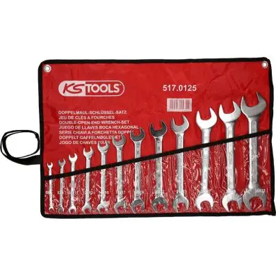 Double open ended spanner set, 12 pcs, 6 x7-30x32mm 