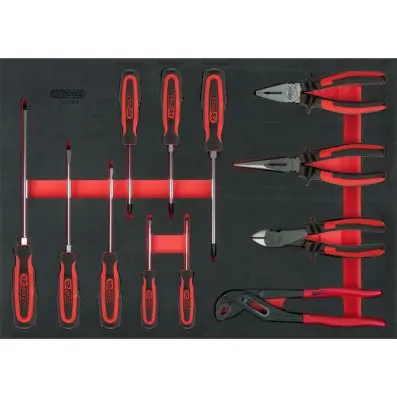 Screwdriver and pliers set, 12 pcs, 1/1 system insert 
