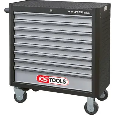MASTERline tool cabinet with 8 drawers e xtra long,black/silver 