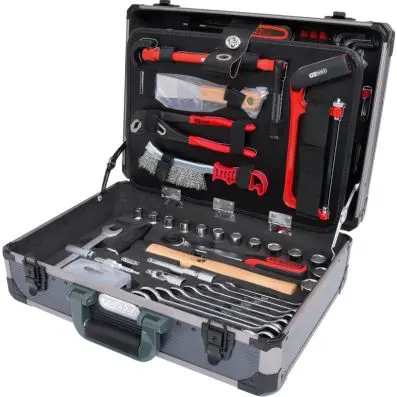 1/4" + 1/2" Tool set for plumbing and he ating mechanics, 95-tlg. 