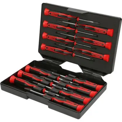 Precision screwdriver set, 14 pcs, PH, s lotted and Torx 