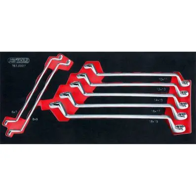 SCS CHROMEplus double ring spanner set, 7 pcs, 1/3 system insert 