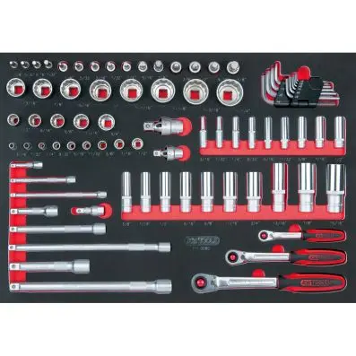 SCS 1/4"+3/8"+1/2" socket set, 80 pcs, 1 /1 system inset 