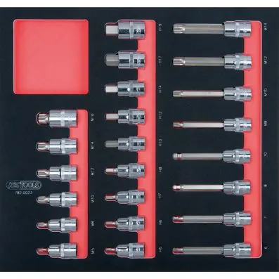 SCS CHROMEplus 1/2" Bit socket set, 23 p cs, 2/3 system insert 