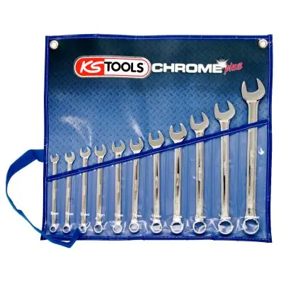 CHROMEplus Combination spanner set, offs et, 11 pcs 