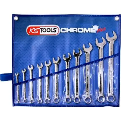 CHROMEplus Combination spanner set, offs et, 11 pcs imperial 