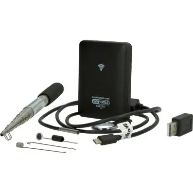 Wi-Fi video scope set with Ø 3.9 mm 0° f ront camera probe, 8 pcs. 