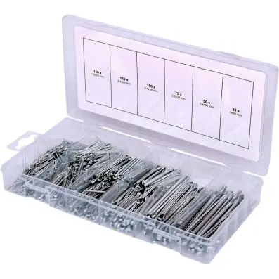 Split pins assortment, 1.6x25.4mm-4.0x63 .5mm, 555 pcs 