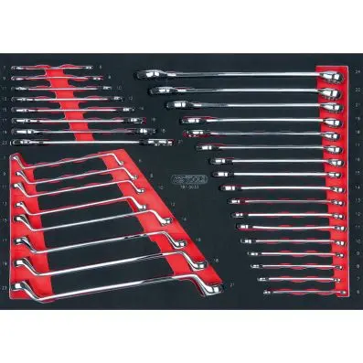 SCS CHROMEplus wrench set, 33 pcs, 1/1 s ystem insert 