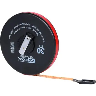 Enclosed glassfibre tape measure, 30m 